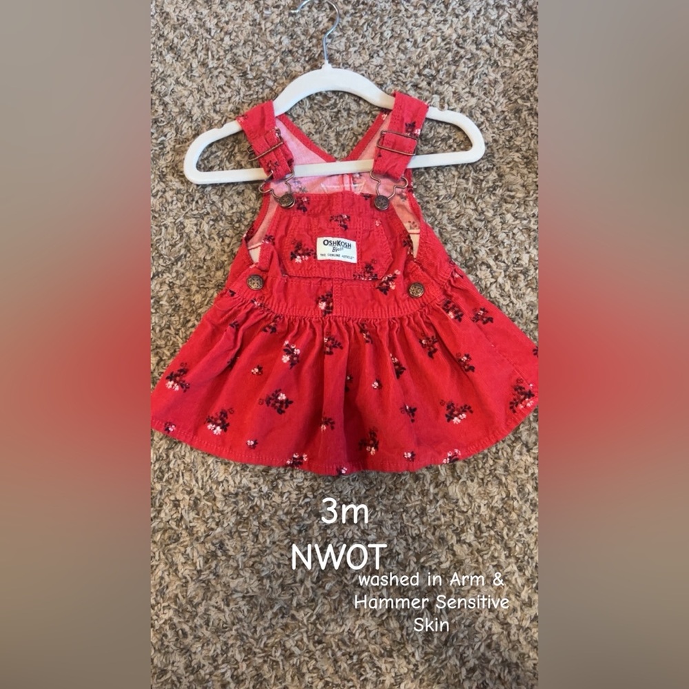 OshKosh B'gosh Red Corduroy Overall Baby Dress